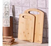 Karaca Stark - Juego de tablas de cortar de bambú, juego de tablas de cortar de madera de 2 piezas para cocina, grande y pequeña