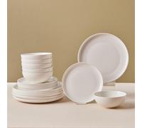 Karaca Stream Bone China Remi - Vajillas Completas para 6 Personas Porcelana, Juego de Platos Vajilla Blanca 18 piezas con Cuencos, Platos Llanos y de Postre - Blanco
