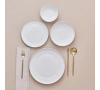 Karaca Streamline New Saturn V2 Gold - Vajilla de 24 piezas para 6 personas, elegante con borde dorado