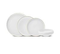 Karaca Streamline Sunset Platinum - Vajilla de 6 plazas, 24 piezas, de lujo de material de hueso de nueva generación en elegante diseño de platino para 6 personas