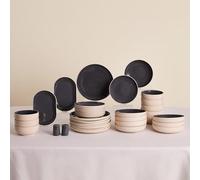 Karaca Terra - Juego de vajilla de cerámica de 36 piezas para 8 personas, apto para lavavajillas, microondas, plato llano, cuenco de pasta, plato lateral, cuenco de sopa, platos para servir,