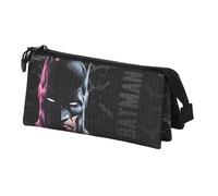 Karactermania Estuche portatodo triple Batman Face Negro 23 x 11 cm