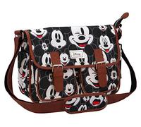 Karactermania Disney Classic Mickey Visages Bolsos Bandolera, 26 cm, Negro
