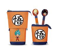 Karactermania Dragon Ball (Bola de Dragón) Super-Estuche Portatodo Cute + 2 Bolígrafos de Gel Borrables, Naranja, 11,5 x 17 cm