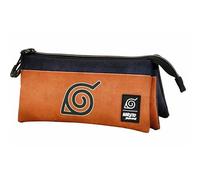 Naruto Symbol-Estuche Portatodo Triple ECO, Naranja, 23 x 11 cm