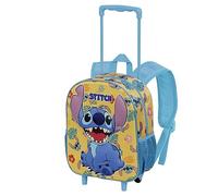 Disney Lilo y Stitch Grumpy-Mochila 3D con Ruedas Pequeña, Amarillo, 26 x 34 cm, Capacidad 12.5 L