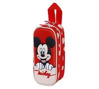 Disney Mickey Mouse Bobblehead-Estuche Portatodo 3D Doble, Rojo, 22 x 9.5 cm
