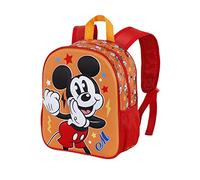 Disney Mickey Mouse-Mochila 3D Pequeña, 26 x 31 cm, Capacidad 8.5 L, Naranja Whisper