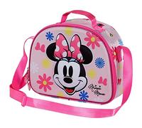 Disney Minnie Mouse Floral-Bolsa Portamerienda 3D, Rosa, 25.5 x 20 cm