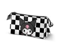 Karactermania Sanrio Kuromi B and W-Estuche Portatodo Triple, Negro, 23 x 11 cm