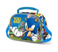 KARACTERMANIA Sonic The Hedgehog Easy-Bolsa Portamerienda 3D, Azul, 26 x 20 cm