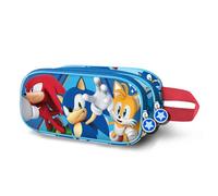 Karactermania Sonic The Hedgehog Heroes-Estuche Portatodo 3D Doble, Azul, 22 x 10 cm