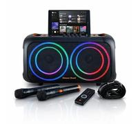 KARAFANS - Kit completo para karaoke KARAFAN'S con 2 altavoces amplificados y 2 radiomicrófonos inalámbricos integrados para karaoke, casa, iglesia, comunidad, diversión, reuniones, oficina