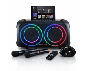 KARAFANS - Kit completo para karaoke KARAFAN'S con 2 altavoces amplificados y 2 radiomicrófonos inalámbricos integrados para karaoke, casa, iglesia, comunidad, diversión, reuniones, oficina