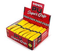 Karakal Super Grip - Cinta de agarre autoadhesiva de poliuretano para bádminton, squash, tenis, palos de hockey o bastones de esquí, paquete de 5 o 24 unidades, varios colores, amarillo, 24 unidades