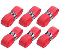 Karakal Super Grip - Cinta de agarre autoadhesiva de poliuretano para bádminton, squash, tenis, palos de hockey o bastones de esquí, paquete de 5 o 24 unidades, varios colores, rojo, 6 unidades