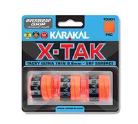 Karakal X-Tak Overwrap Grip - Pack de 3 unidades, color naranja