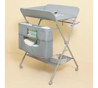 KARAOK Cambiador plegable para bebé con ruedas, estación portátil para cambiar pañales con bolsa de almacenamiento grande y altura ajustable de 4 niveles para recién nacidos, bebés