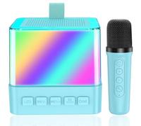 Karaoke 1 Microfonos, Karaoke Infantil y Microfono Inalambrico, Altavoz Bluetooth Portátil con LED, Máquina de Karaoke para Niñas y Niños, para Fiestas en Casa/Regalos/Juguetes