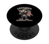 Karaoke Certificado Divertido diseño de Troll Cantante PopSockets PopGrip Adhesivo