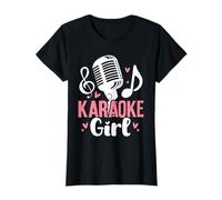 Karaoke Chica Bar Micrófono Cantante Cantante Divertido Karaoke Camiseta