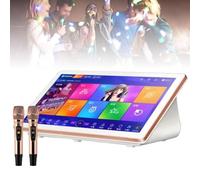 Karaoke de 18,5 pulgadas, reproductor de karaoke KTV con pantalla táctil y micrófono inalámbrico, control de voz inteligente con IA y compatibilidad con varios idiomas, amplificador de karaoke for el(