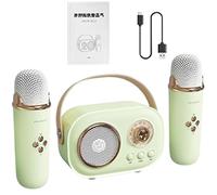 Karaoke inalámbrico con altavoz, kit de altavoces karaoke inalámbrico - teléfonos pequeños para cantar - con cable de carga para altavoz de entretenimiento en casa para mujeres