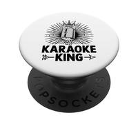 Karaoke King Videoke Cantante Cantante PopSockets PopGrip Adhesivo