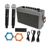 Karaoke Machine 2 Tarjeta de sonido de micrófono inalámbrico Altavoz Bluetooth Portable para canto interior al aire libre