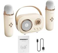 Karaoke Machine For Adults and Kids, Karaoke Machine with Two Wireless Microphones, Portable Karaoke Machine, Wireless Karaoke Mic with Speaker Rechargeable Enhance Singing Performance For Home Party