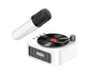 Karaoke Machine, Portable Karaoke Speaker, Handheld Music Player, Microphone Included, Retro Design, Small & Compact, Fun for Kids, Toddler-Friendly, Party Entertainment, (ABS)