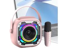Karaoke Machine Portable Microphone and Speaker with Handle, Handheld Singing Device Featuring RGB Lights and Music Amplifier for Home, Party, Performance, Outdoor Entertainment