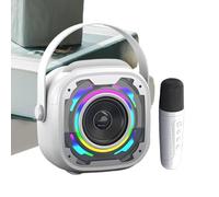 Karaoke Machine, Portable Microphone Speaker, 5.59in Handheld Singing Device, Built in Music Amplifier, RGB Light Effects for Home, Party, Performance, Fun Entertainment