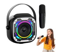 Karaoke Machine, Portable Microphone Speaker, 5.59in Handheld Singing Device, Built in Music Amplifier, RGB Light Effects for Home, Party, Performance, Fun Entertainment