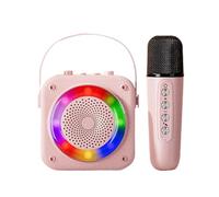 Karaoke Machine Set, Portable Karaoke Speaker, Wireless Speaker Microphone, Parties Karaoke Speaker, Outdoor Karaoke Machine, with Dynamic RGB Lighting All-in-1 Karaoke System for Kids Boys Girls
