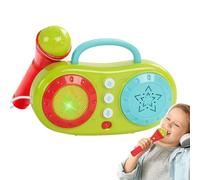 Karaoke Machine, Singing Speaker Set, 6.69x4.53x1.77 Inches Rechargeable Musical Toy with Lights and Adjustable Stand, Educational Music Instrument for Birthday Party Ages 3 Up
