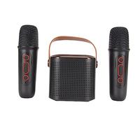 Karaoke Machine Stereo Portable RGB Light Speaker con 2 Micrófono para Fiesta en Casa KTV Trabajo Adecuado Ka Karaoke Máquina Máquina de Micrófono Setportable (Black)