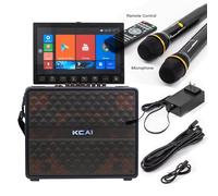 Karaoke Machine with Lyrics Display Touch Screen, WiFi, Mobile Screen Projection. Altavoz Bluetooth con 2 micrófonos, al aire libre, familia Gathering, portátil Karaoke Singing Machine