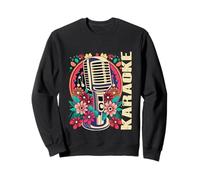 Karaoke Musica Bar Cantante Flores Micrófono Karaoke Sudadera