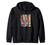 Karaoke Musica Bar Cantante Flores Micrófono Karaoke Sudadera con Capucha