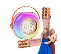 Karaoke para Niños | Reproductor de Música y Altavoz con Dos Micrófonos | Karaoke Pequeño con Luces LED,para Fiestas Infantiles Reuniones Familiares Celebraciones En Casa Y Fines De Semana
