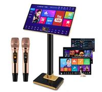 Karaoke Player with 2 Reverb Wireless Mic, 21.5 Inch Capacitive Touch Screen, Support Phone App, WeChat and Voice Assistant,1.1 Million Cloud Download Songs, Songs Machine for Family Bar Party 4T