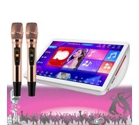 Karaoke Portátil con Pantalla Táctil De 19,5 Pulgadas Y Micrófono Inalámbrico. Compatible con Sonido 4K HD Y DSP. Descarga De 1 Millón De Canciones En La Nube En 26 Idiomas.,3T