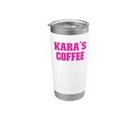 Kara's Coffee Kara Nombre personalizado Vaso térmico de acero inoxidable de doble pared