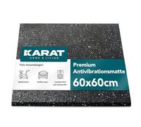 KARAT Alfombrilla anti-vibración, 60 x 60 cm, 2 cm de grosor, recortable a medida, alfombrilla anti-vibración para lavadora y secadora, alfombrilla de goma, alfombrilla para lavadora, alfombrilla de