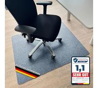 KARAT Alfombrilla de protección antideslizante para silla de oficina, 100 x 120 cm, gris plateado, para laminado y parqué