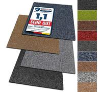 KARAT Azulejos de moqueta Moscú, 50 x 50 cm, autosuficiente, 1 unidad, 0,25 m², alfombra resistente para el suelo con pelo, para el hogar y la oficina, antiestático, con parte trasera de betún, verde