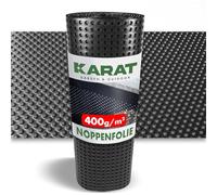 KARAT Lámina granulada de alta calidad para bancal elevado, para protección de muros, protección de muros de cimentación, lámina de sellado con drenaje, flexible y recortable (1, negro, 0,5 x 2,5 m)