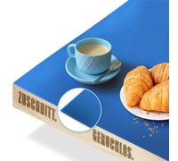 KARAT Lámina protectora de mesa de colores con borde biselado, mantel a medida, color y tamaño a elegir, lámina, protector de mesa (Imperio, azul, ancho 90 x largo: 50 cm)