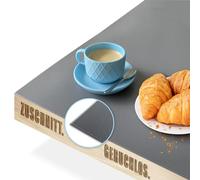 KARAT Papel de mesa colorido con borde biselado - Mantel personalizado, color y tamaño a elegir, lámina protectora, protector de mesa (Empire, gris oscuro, b:90 x L:55 cm)